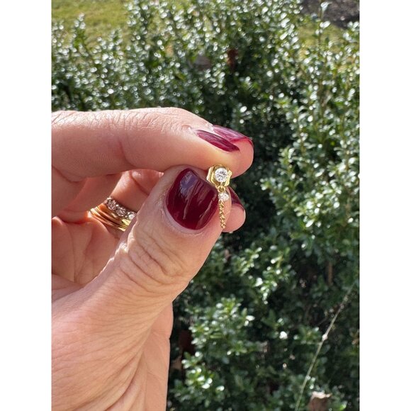 Maria Tash Invisible Dangle Chain 18kt gold single earring with diamonds - Picture 11 of 13